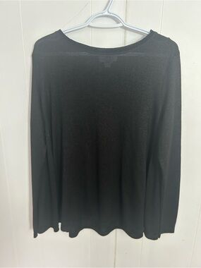 White + Warren Black Crew Neck Sweater Medium